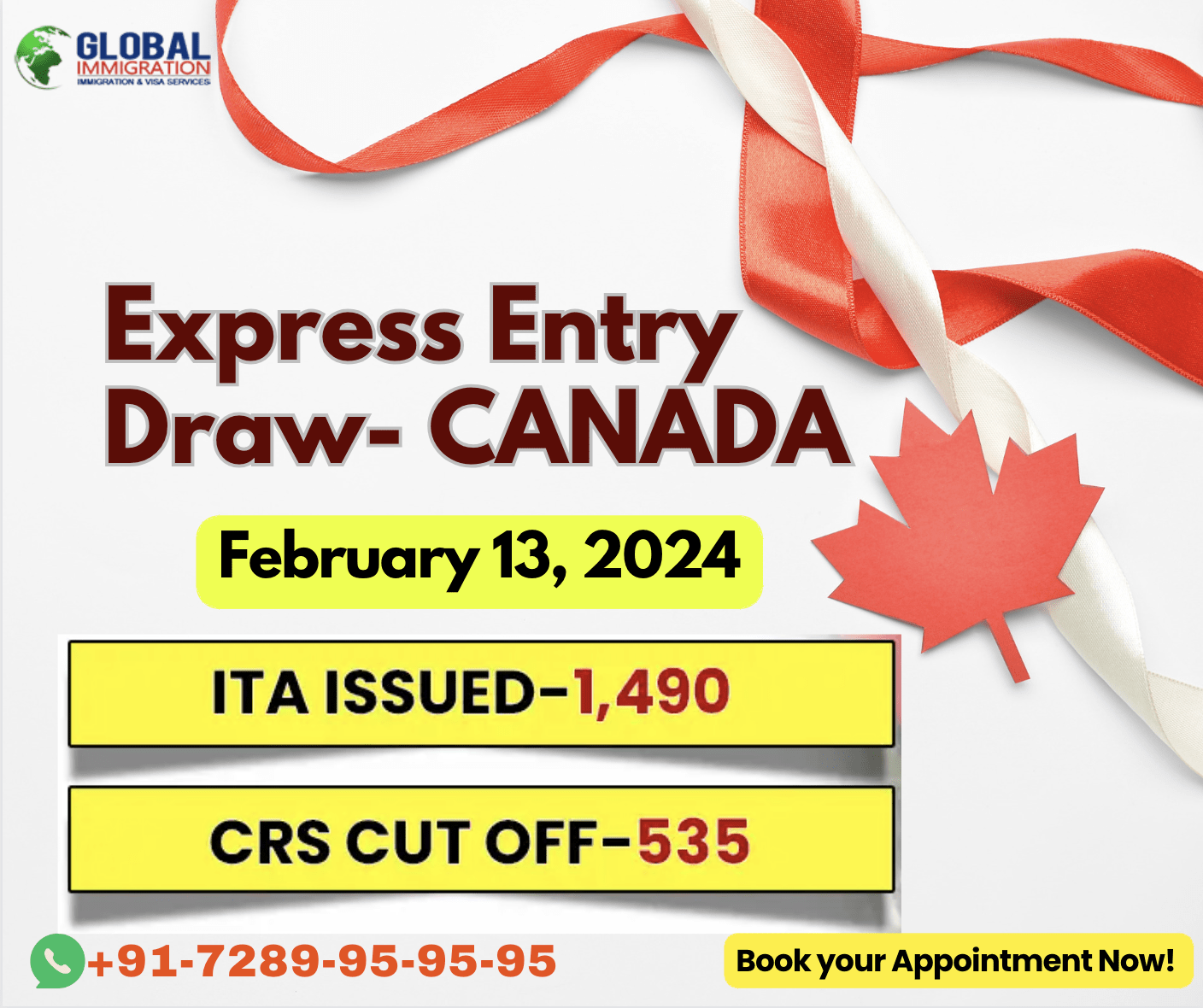 Express Entry Draw 2024 Canada - General - 13-February-2024 - Global ...